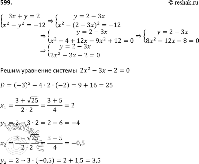 Изображение Упр.599 ГДЗ Макарычев Миндюк 9 класс